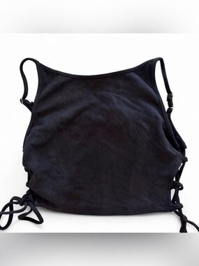 Jaase Black Side-Tie Cropped Tank